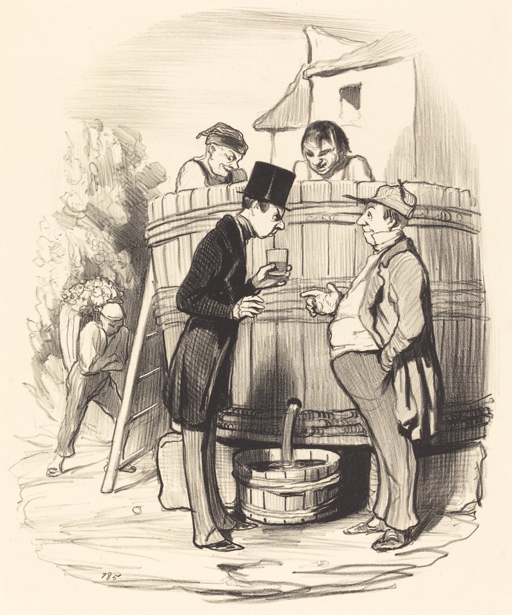 Hur hittar du detta lilla vin... av Honoré Daumier