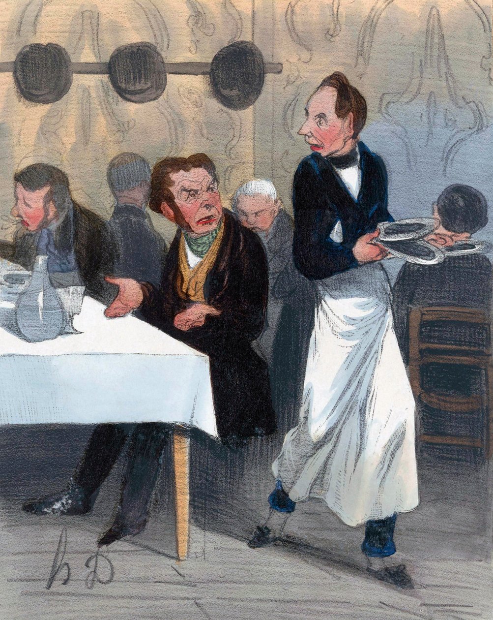 Klagande kund på restaurang av Honoré Daumier