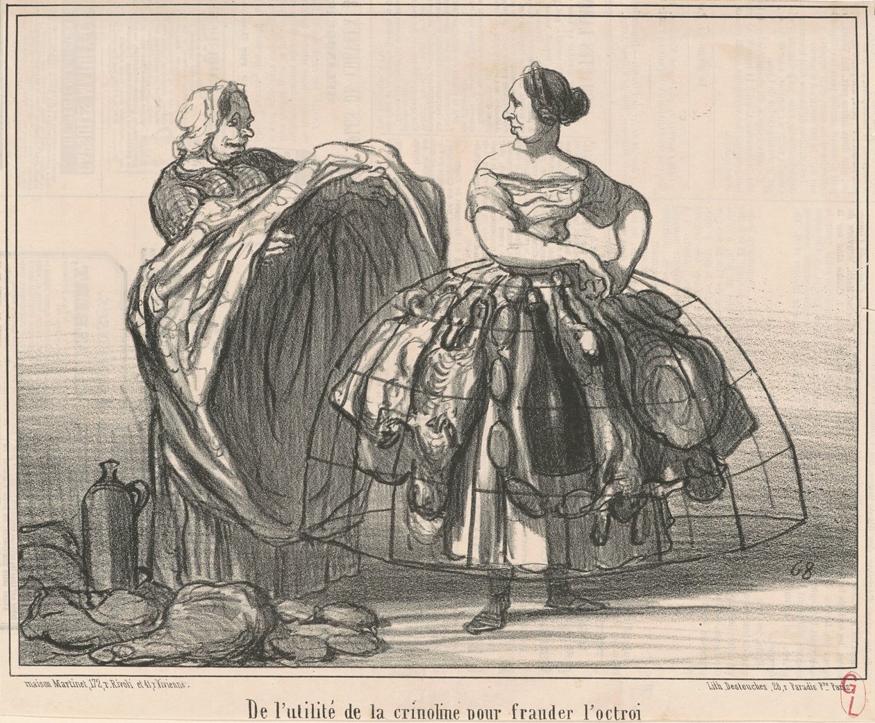 Om krinolinens användbarhet för att lura bidraget av Honoré Daumier