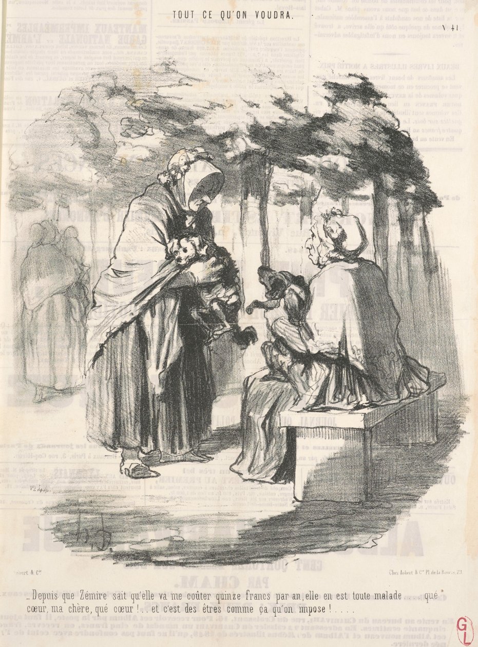 Ända sedan Zémire visste att hon skulle kosta mig femton franc... av Honoré Daumier