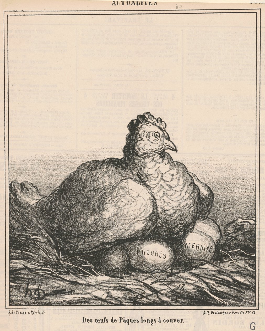 Långt kläckande påskägg av Honoré Daumier