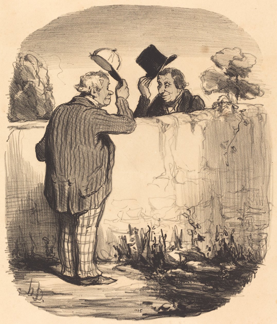 två goda grannar av Honoré Daumier