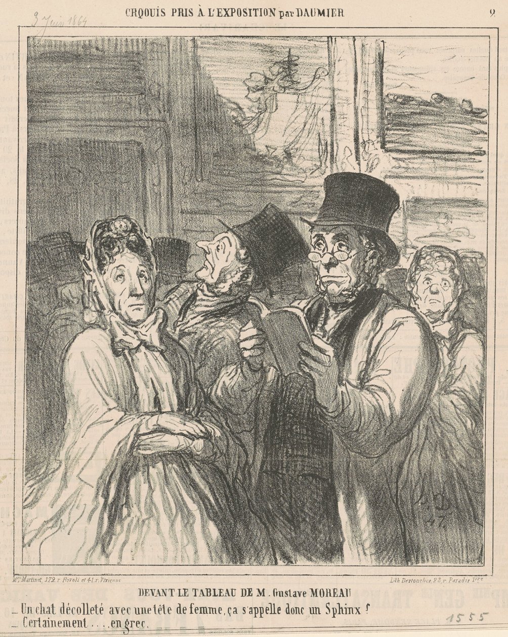 Framför målningen av M. G. Moreau av Honoré Daumier