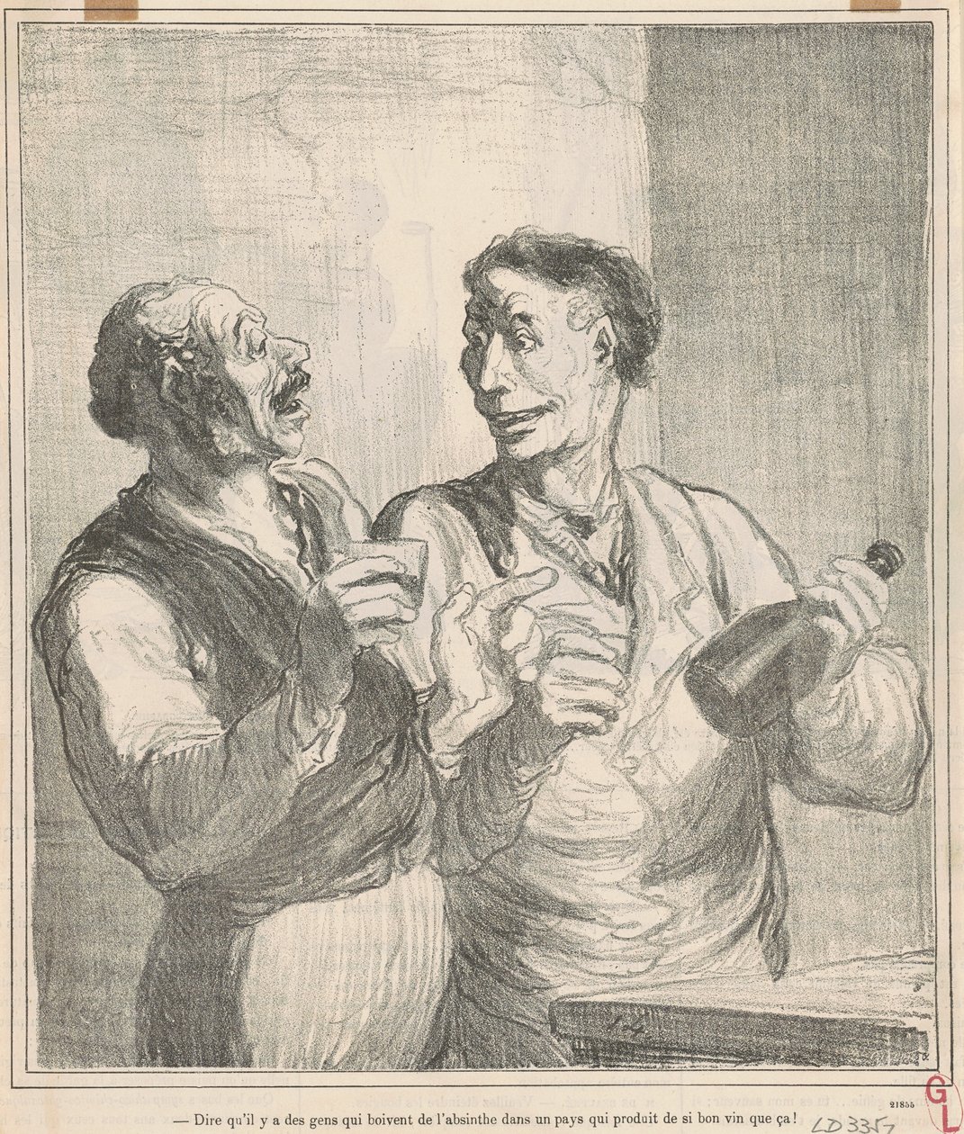 Att säga att det finns människor som dricker absint... av Honoré Daumier