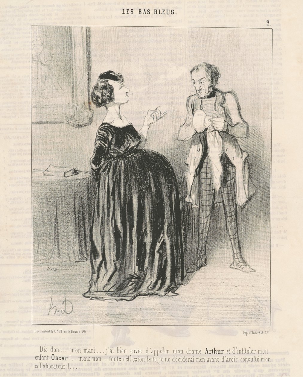 Säg det ... min man ... jag vill verkligen kalla mitt drama ... av Honoré Daumier