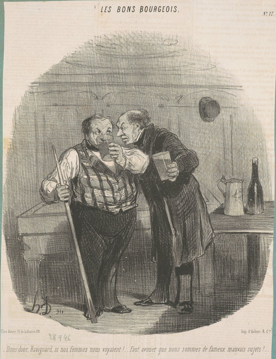 Säg mig, Ravignard, om våra kvinnor såg oss! ... av Honoré Daumier