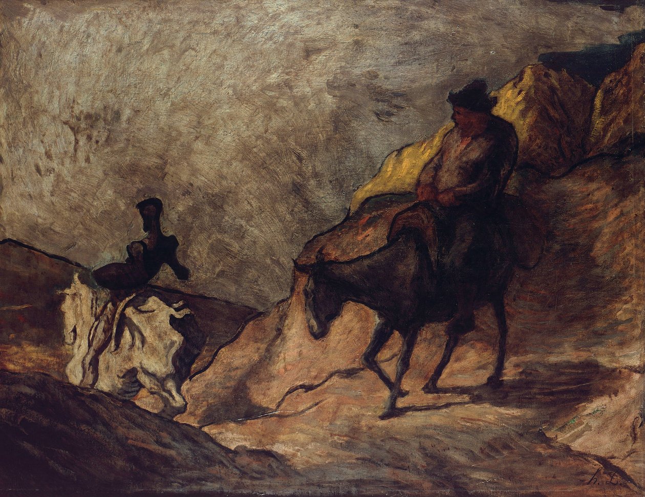 Don Quijote och Sancho Pansa av Honoré Daumier