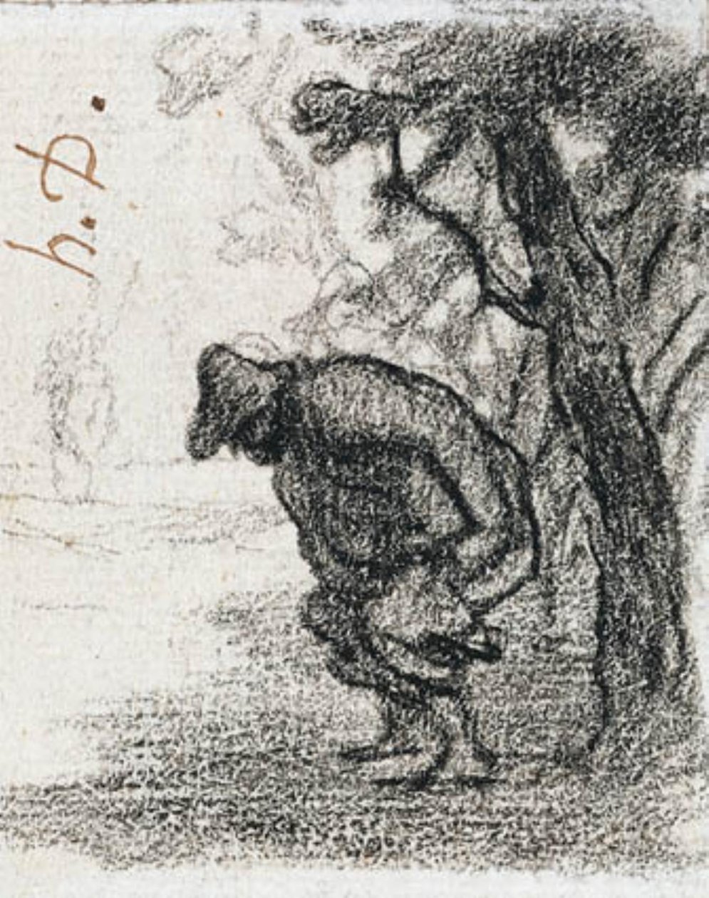 Don Quijote och Sancho Panza bakom ett träd av Honoré Daumier