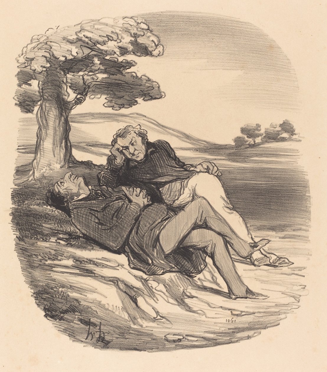 Söt fritid för en pensionerad järnaffär... av Honoré Daumier