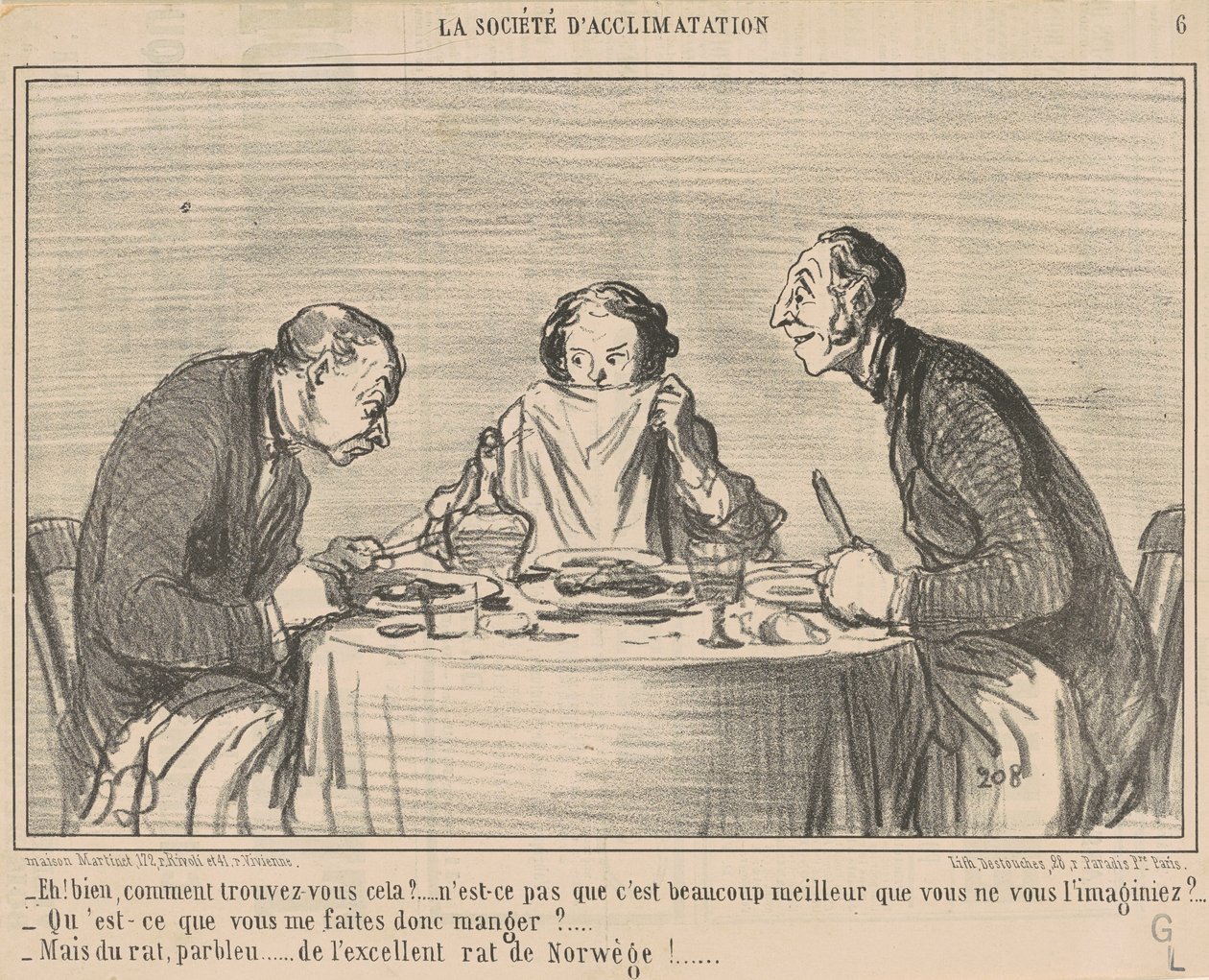 Hallå! Hur hittar du det? av Honoré Daumier