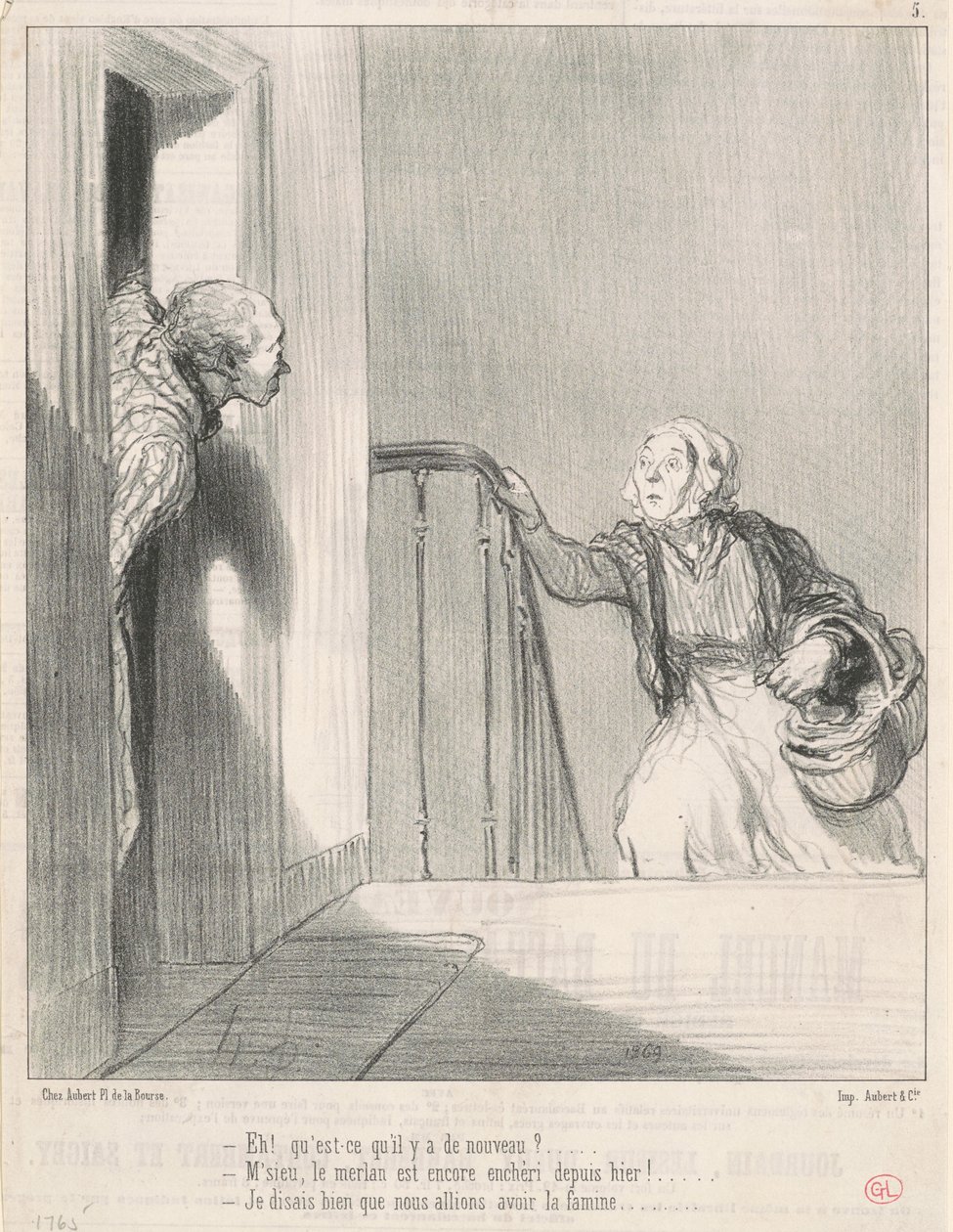 Hallå! Vad är nytt? ... av Honoré Daumier