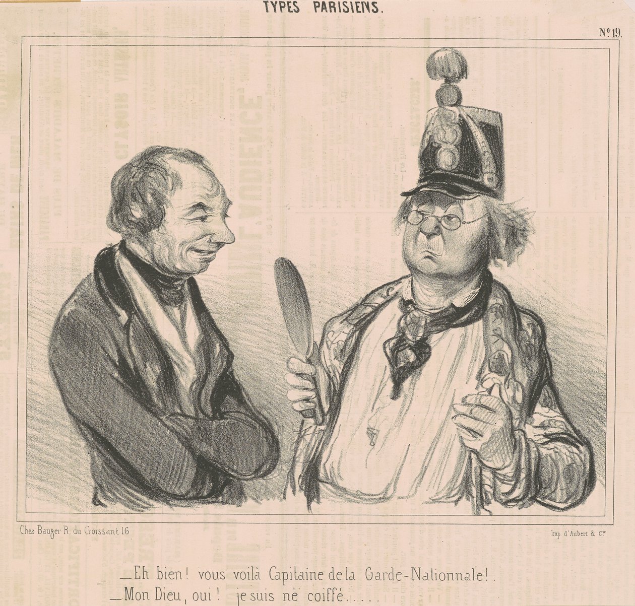 Väl! Här är du, kapten på nationalgardet av Honoré Daumier