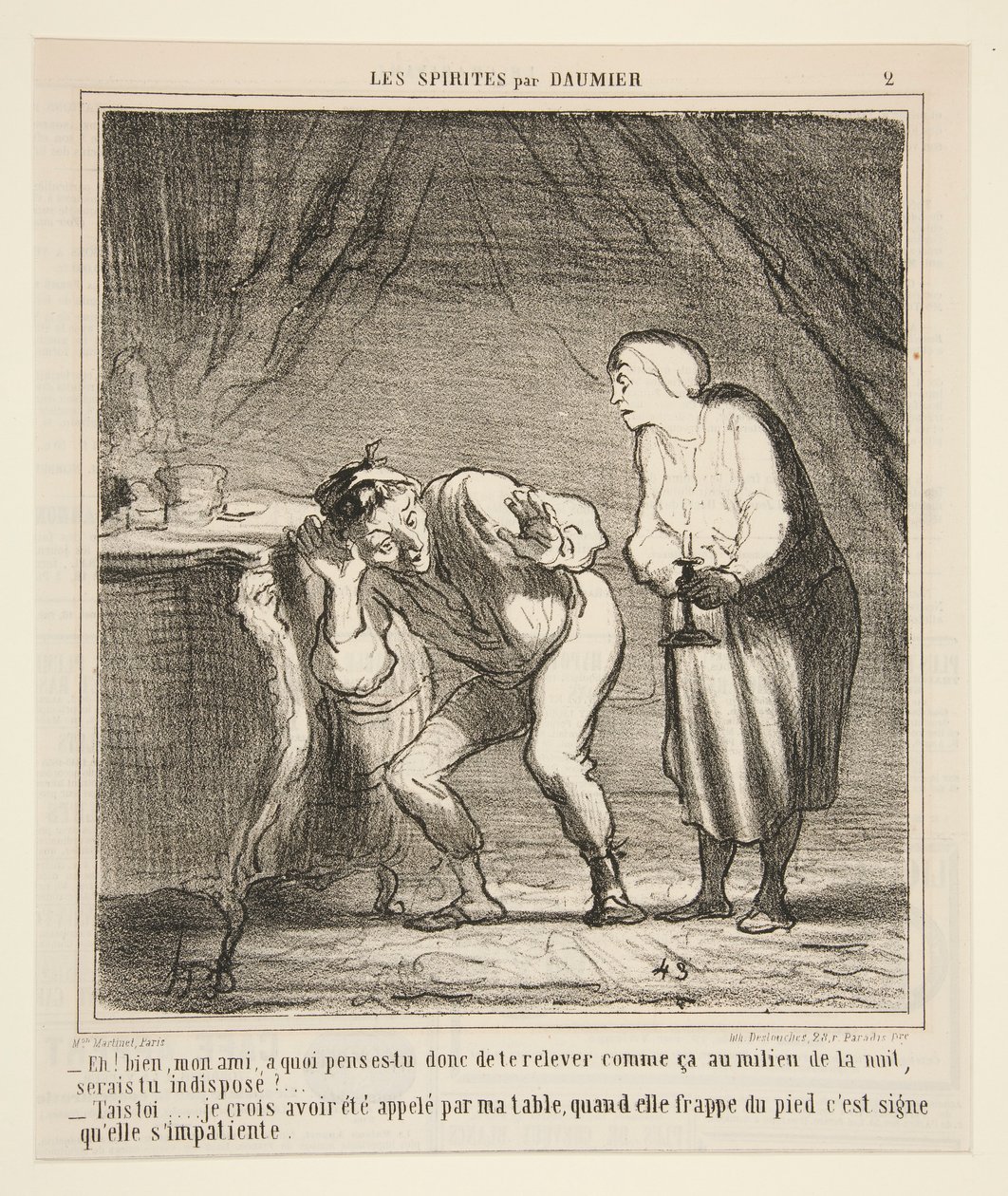 Hallå! Nåväl min vän, vad tycker du om att gå upp så? av Honoré Daumier
