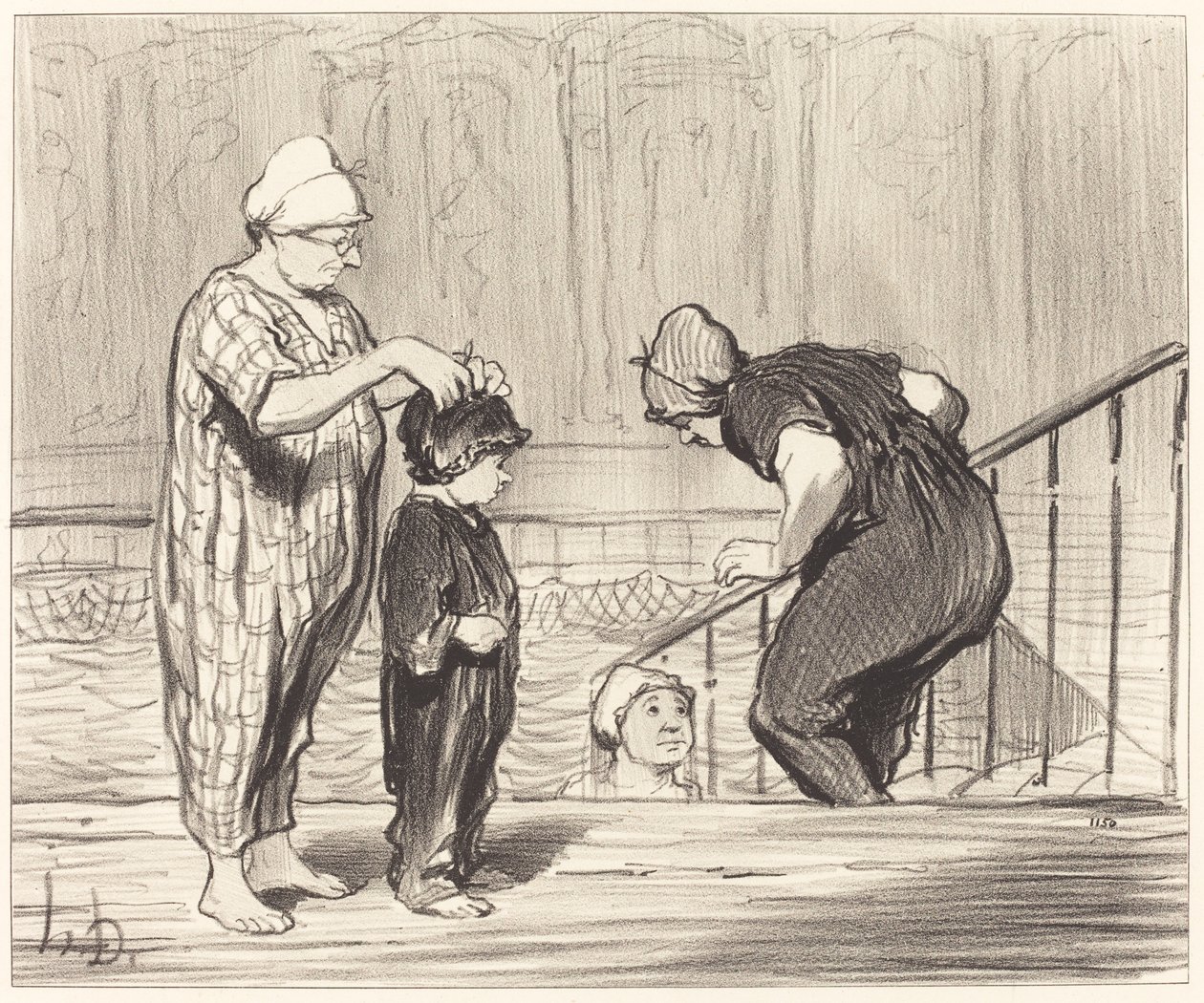 Med familj av Honoré Daumier