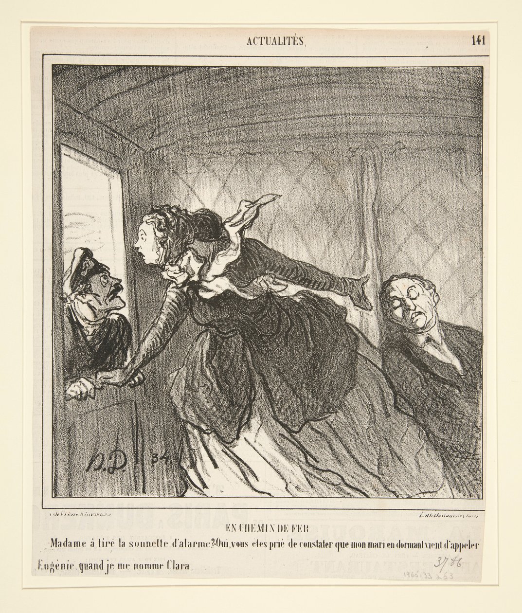 På tåget: Madame ringde på dörren av Honoré Daumier