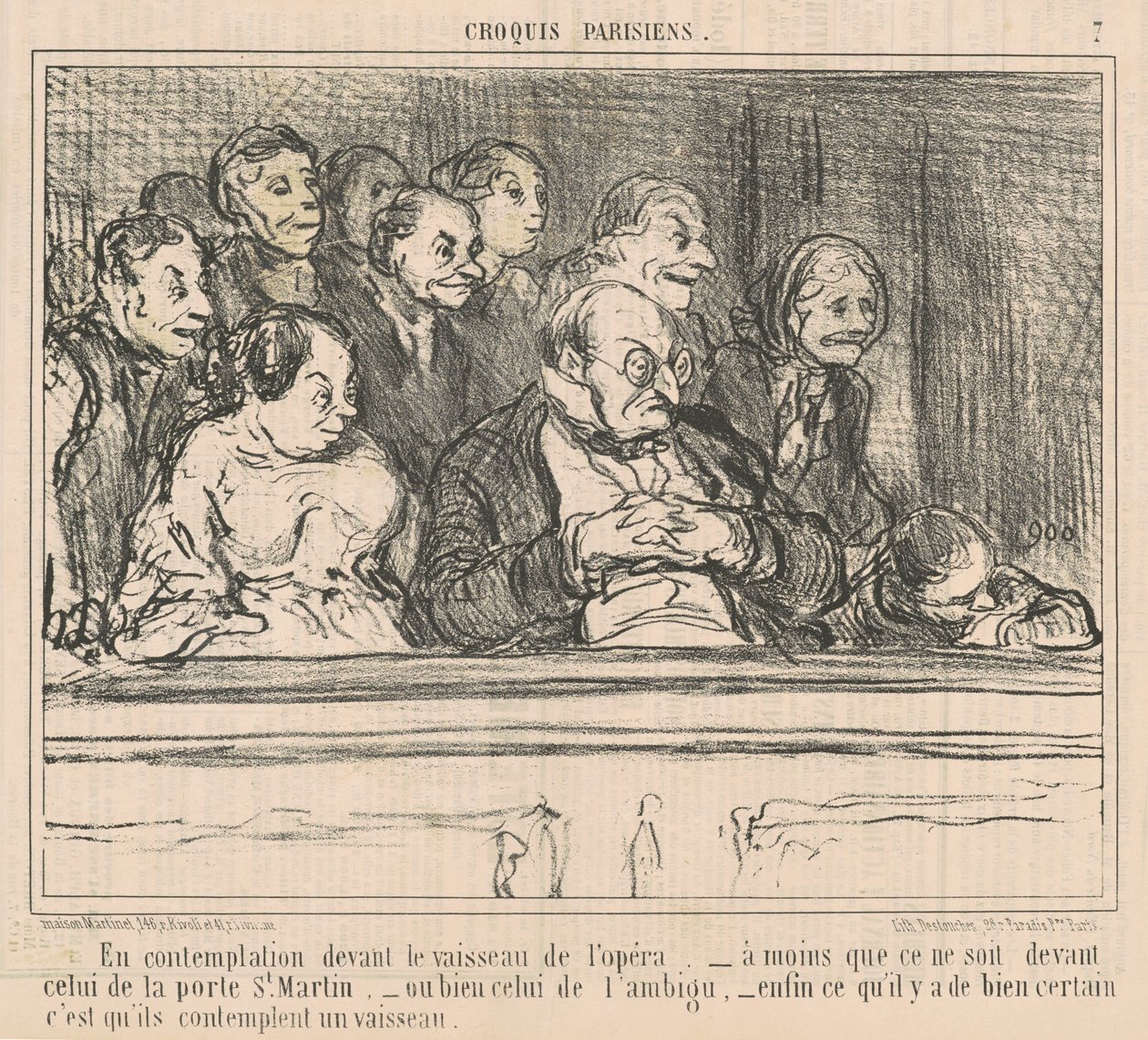 I kontemplation framför operans skepp av Honoré Daumier