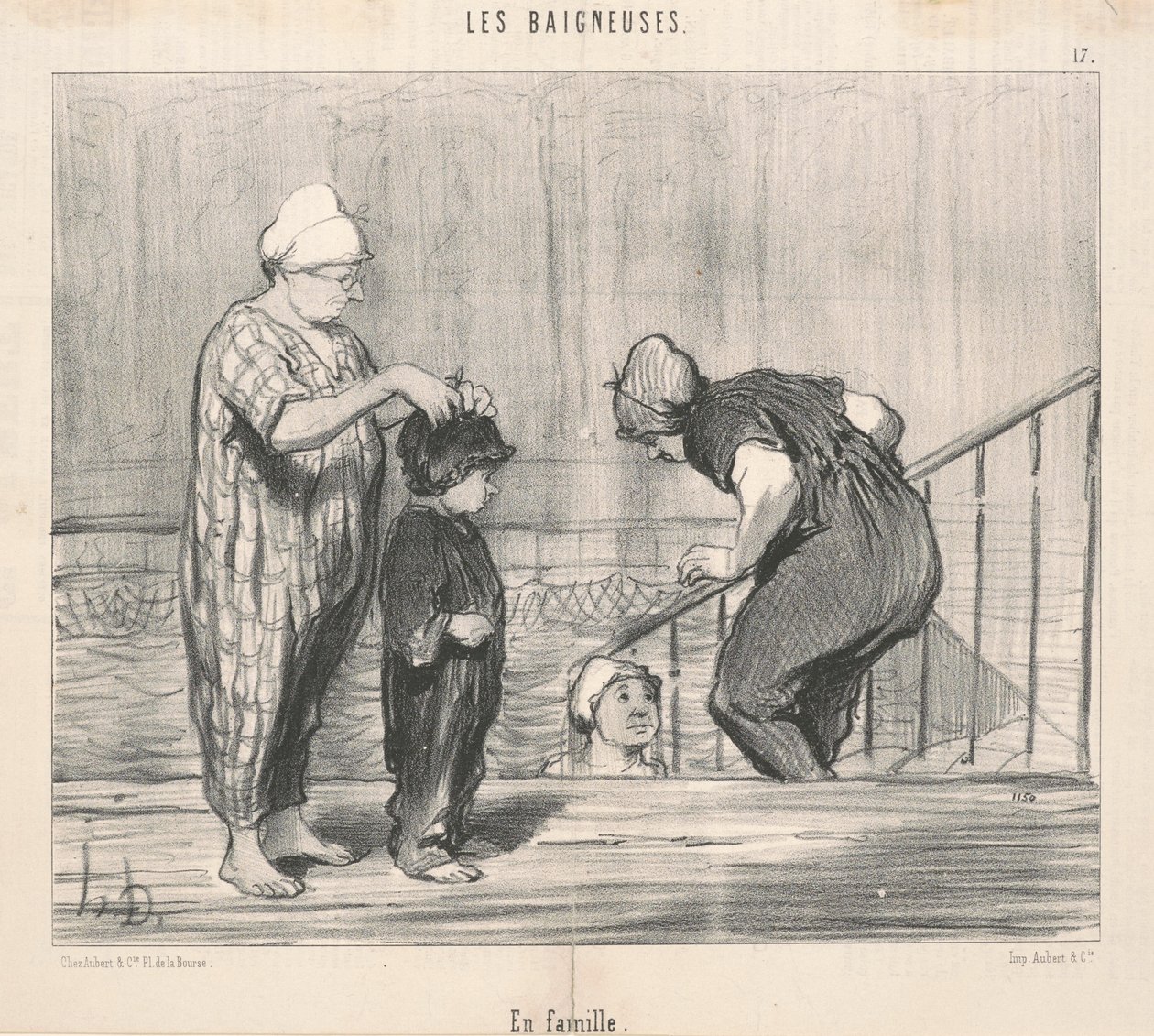 Med familj av Honoré Daumier