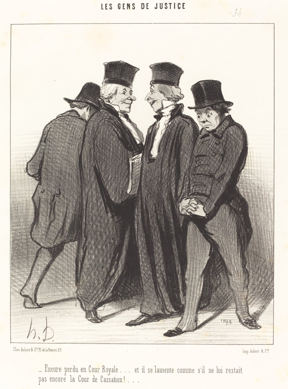 Förlorad igen i det kungliga hovet... och han beklagar... av Honoré Daumier