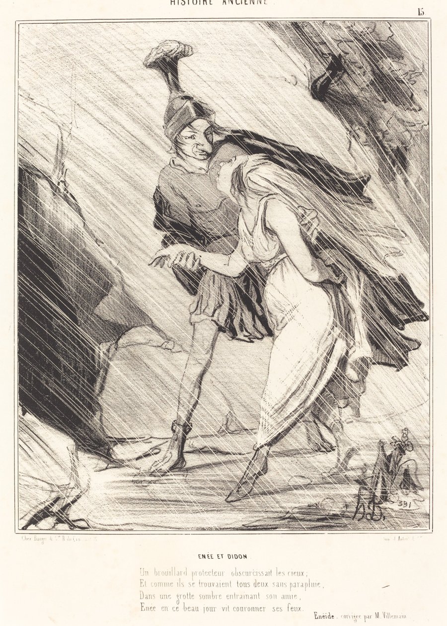 Aeneas och Dido av Honoré Daumier