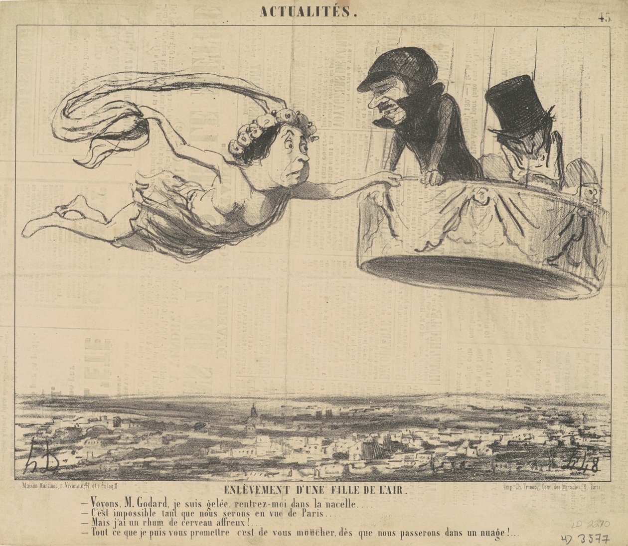 bortförandet av en flicka från luften av Honoré Daumier