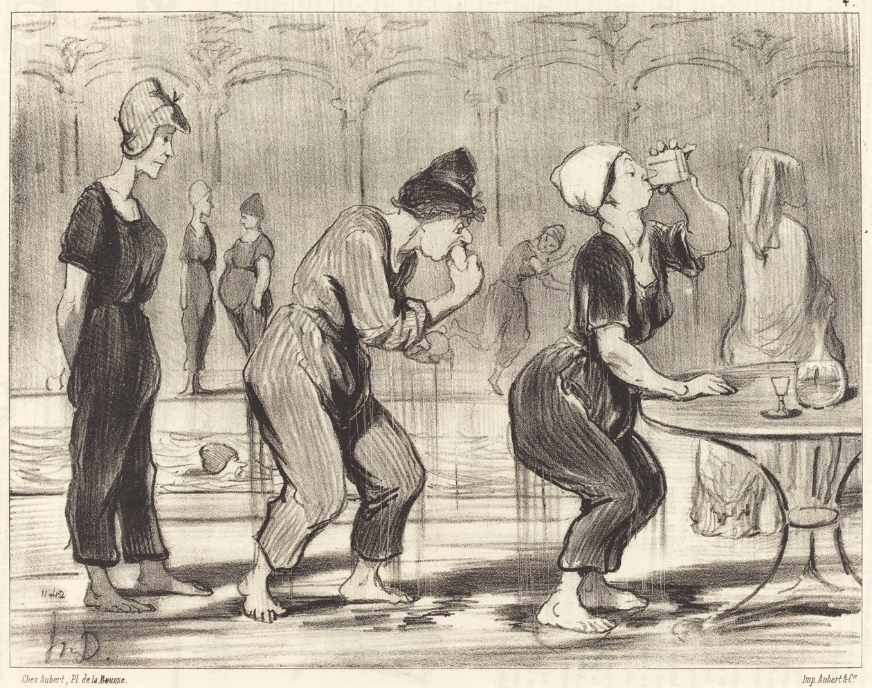 Mellan två dyk av Honoré Daumier