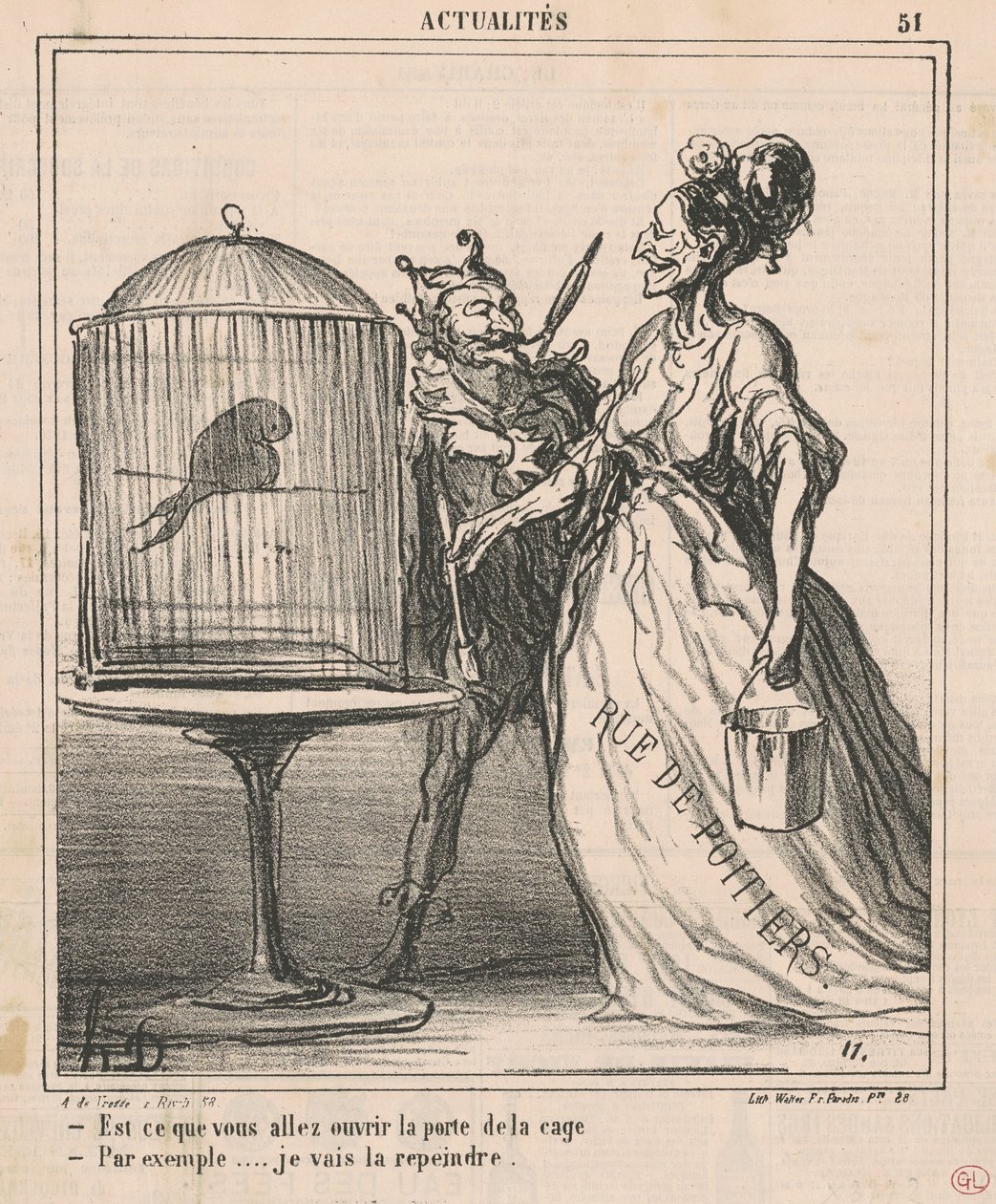 Ska du öppna burdörren... av Honoré Daumier