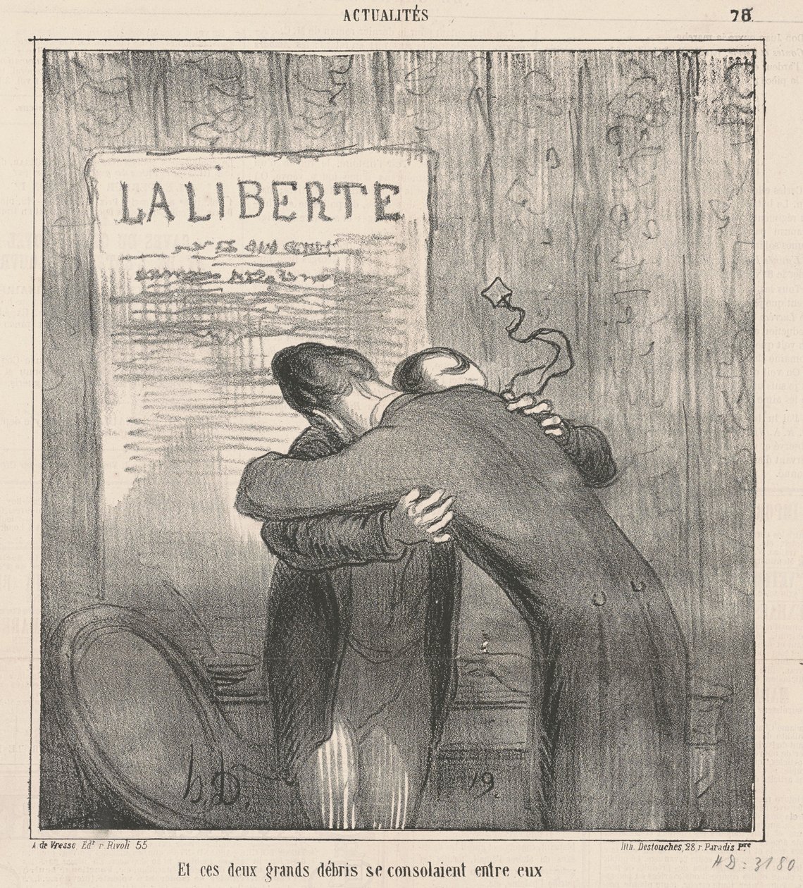 Och dessa två stora skräp tröstade varandra av Honoré Daumier