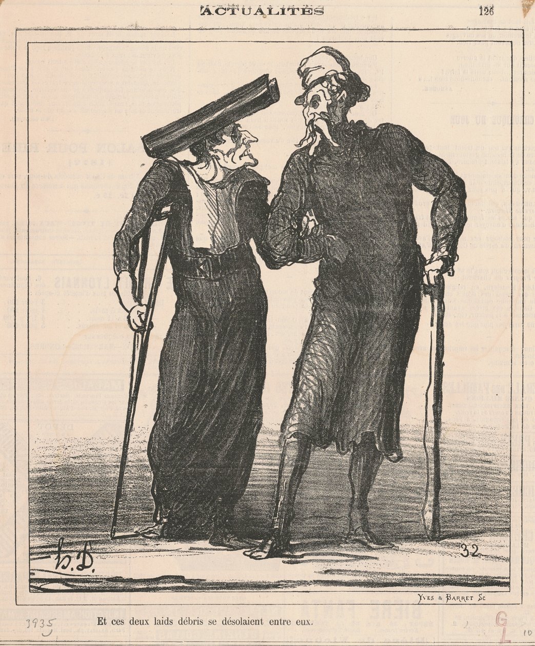 Och dessa två fula skräp låg öde mellan dem av Honoré Daumier