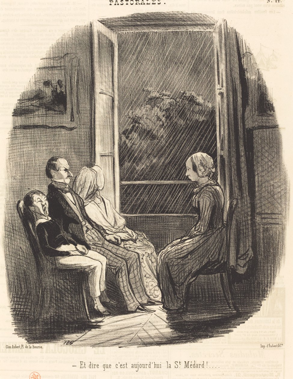 Och att tro att idag är Saint-Médard! av Honoré Daumier