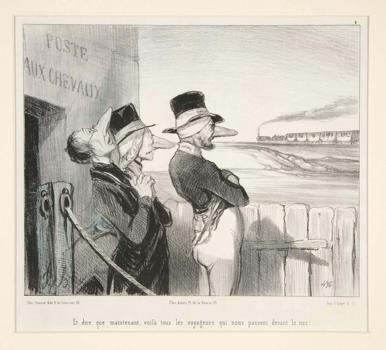 Och att tänka att nu, här är alla resenärer som passerar framför oss! av Honoré Daumier