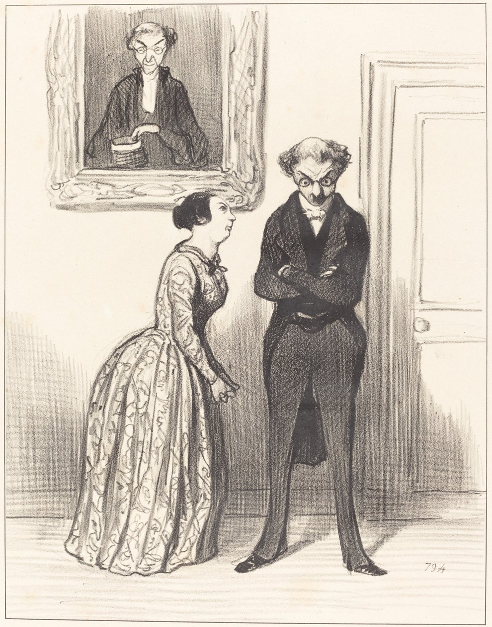 Och att tänka att här är tre... varnade för att jag inte kunde få dem dömda!... av Honoré Daumier