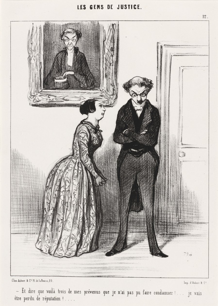 Och att tänka att här är tre... varnade för att jag inte kunde få dem dömda!... av Honoré Daumier