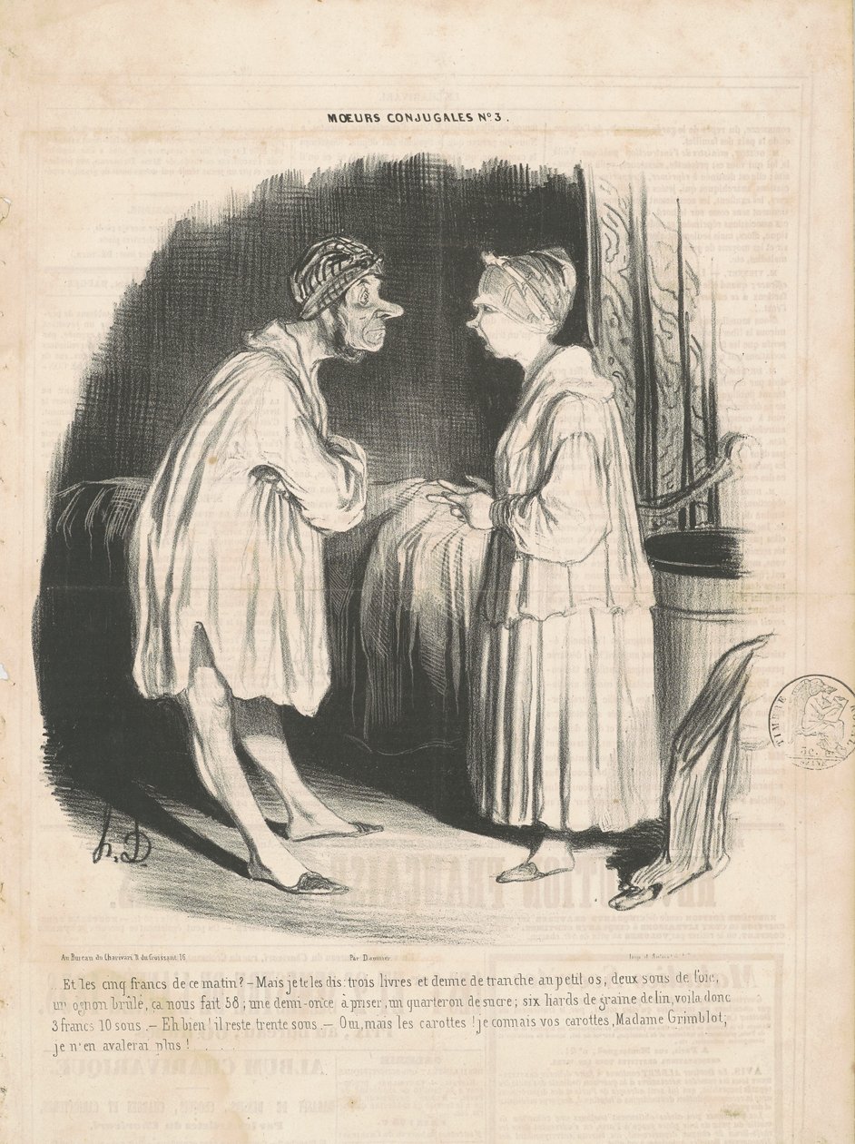 Och de fem francen i morse? av Honoré Daumier
