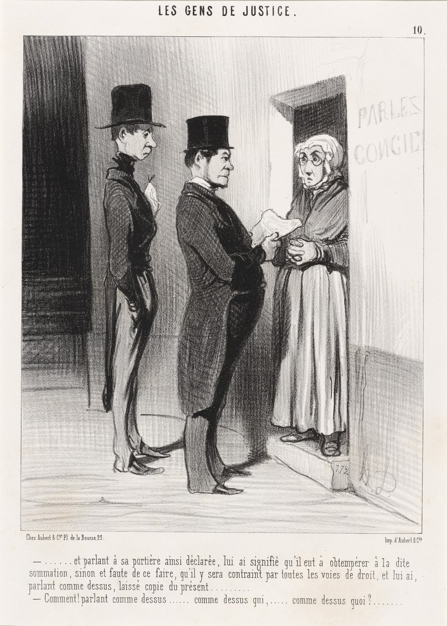 Och tala till dess dörr så förklarade... av Honoré Daumier