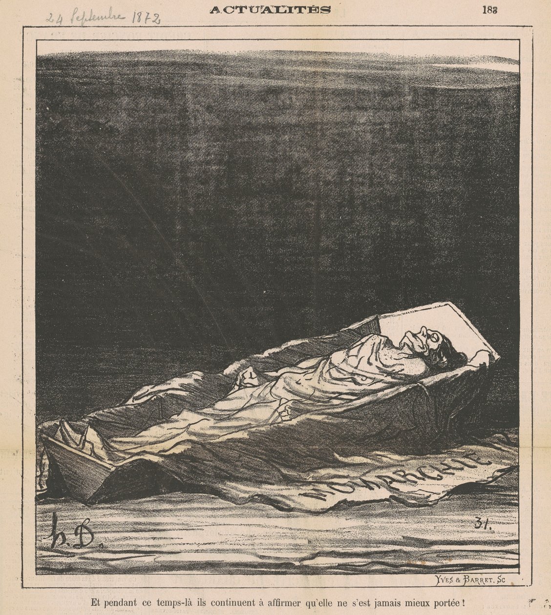 Och under den här tiden fortsätter de att bekräfta att hon aldrig har haft det bättre! av Honoré Daumier