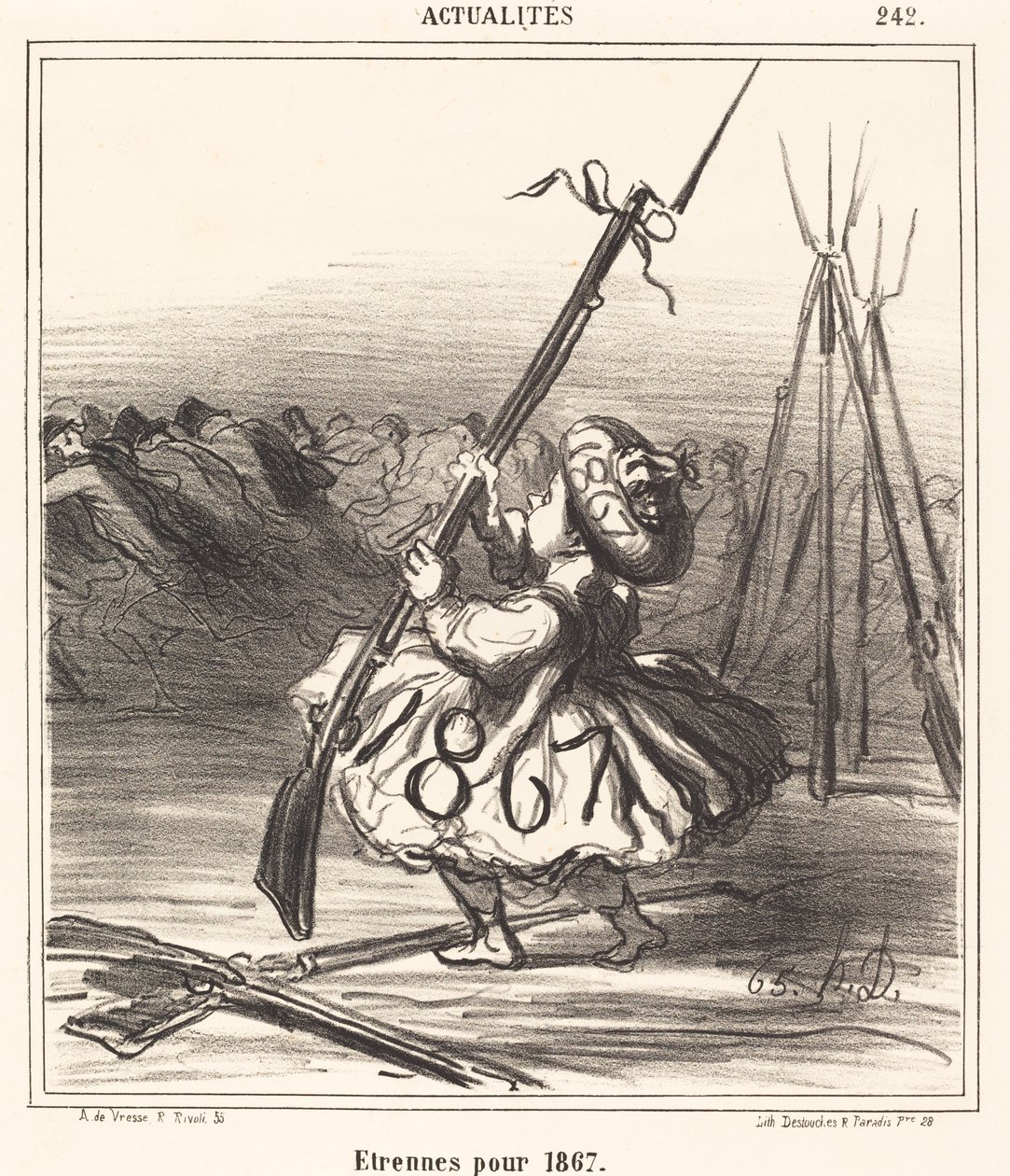 Julklappar för 1867 av Honoré Daumier