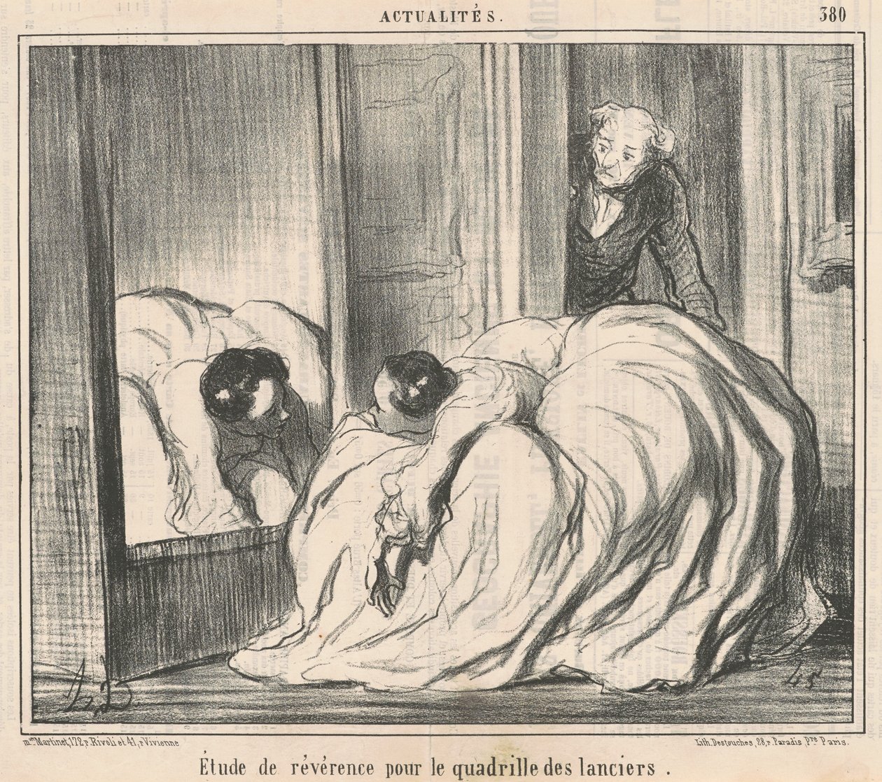 Vördnadsstudie för lansarnas kvadrill av Honoré Daumier