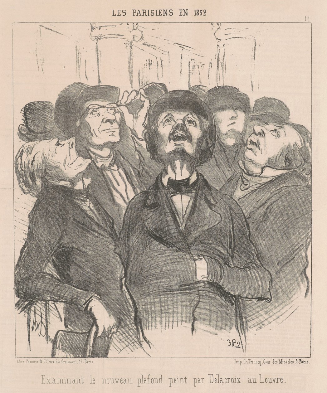 Undersöker det nya taket... av Honoré Daumier