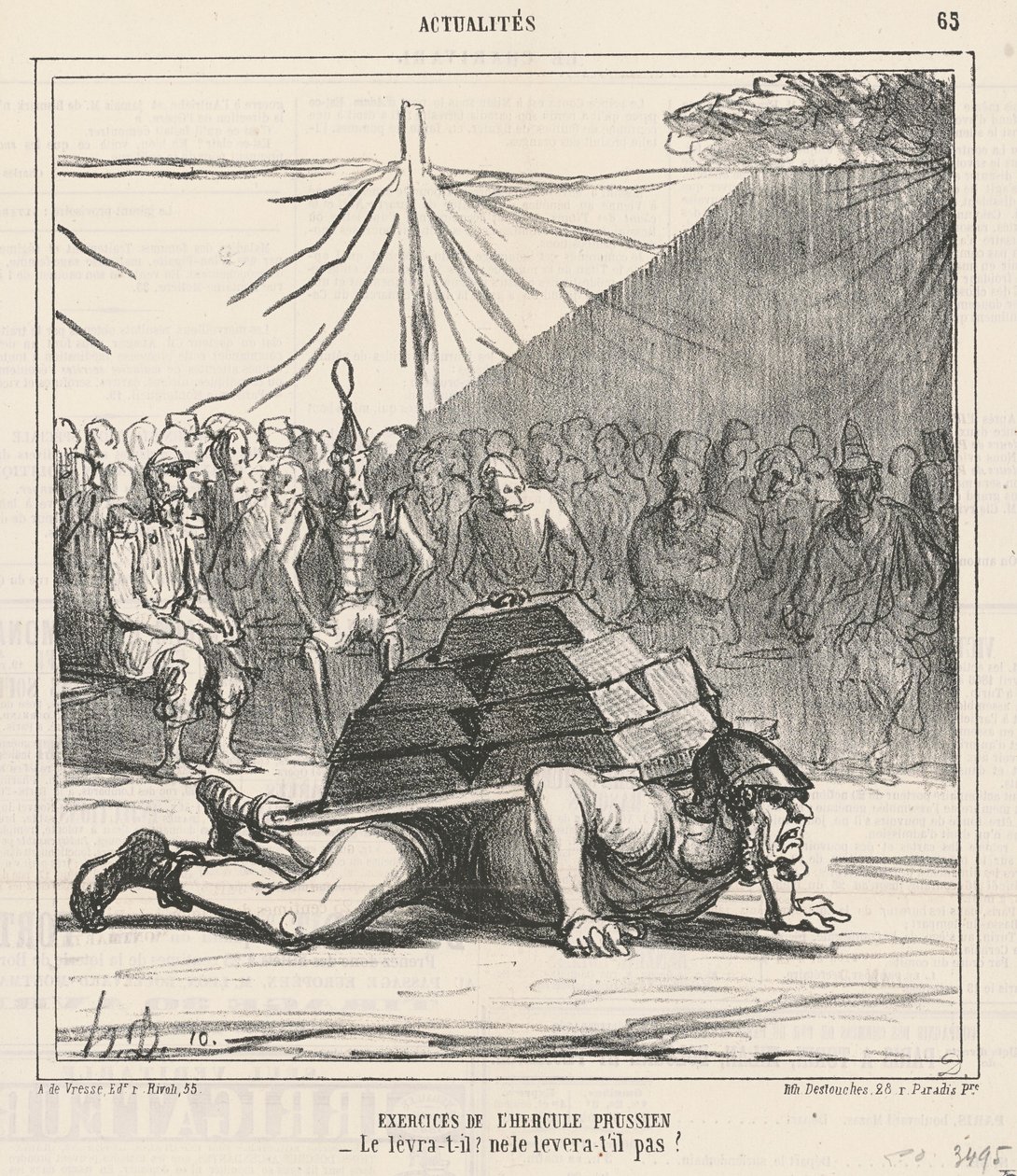 Övningar av den preussiske Herkules av Honoré Daumier