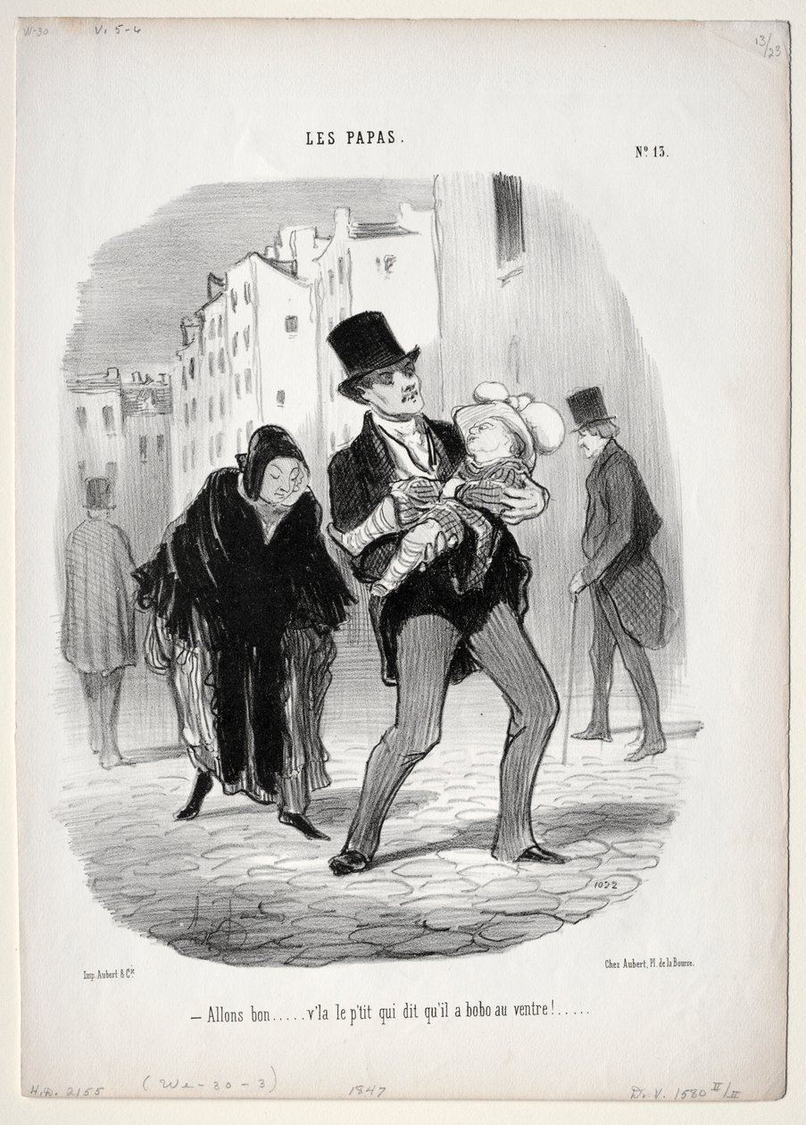 Fäder, skylt 13: Kom med, kära..., 1847. av Honoré Daumier