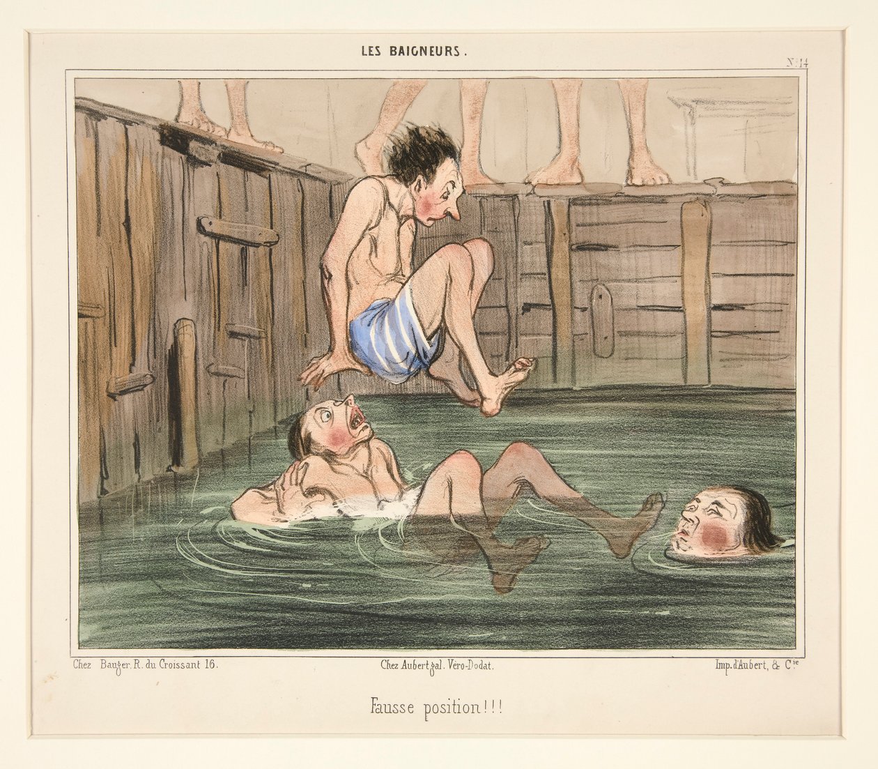 Fel position!!! från The Bathers av Honoré Daumier