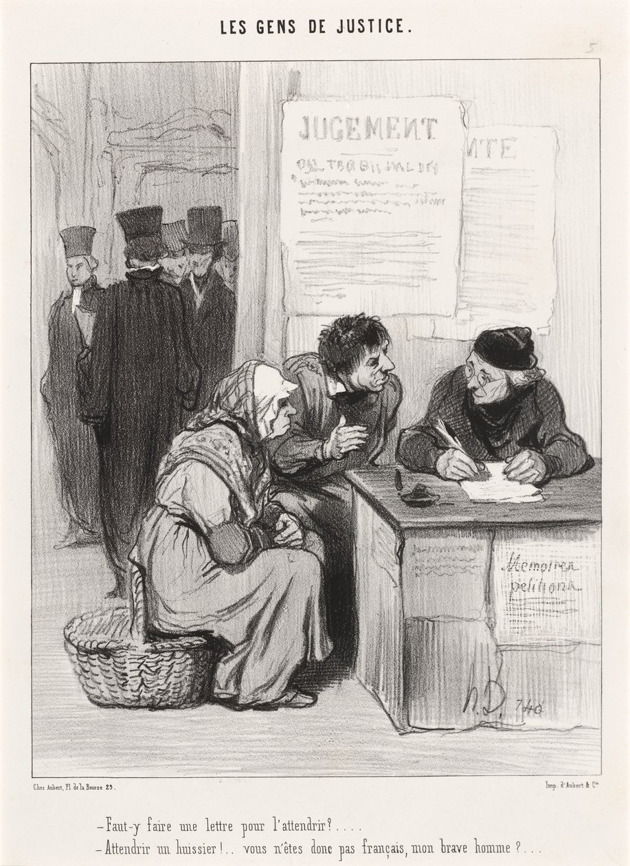 Är det nödvändigt att skriva ett brev där för att mjuka upp det? av Honoré Daumier