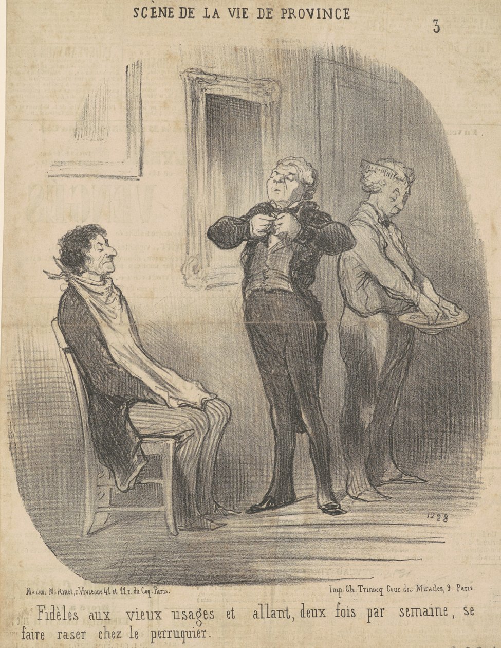 Äldre seder trogen... av Honoré Daumier