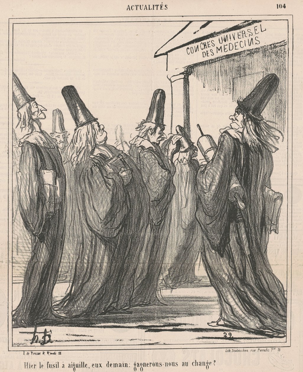 Igår nålpistolen, dem imorgon... av Honoré Daumier