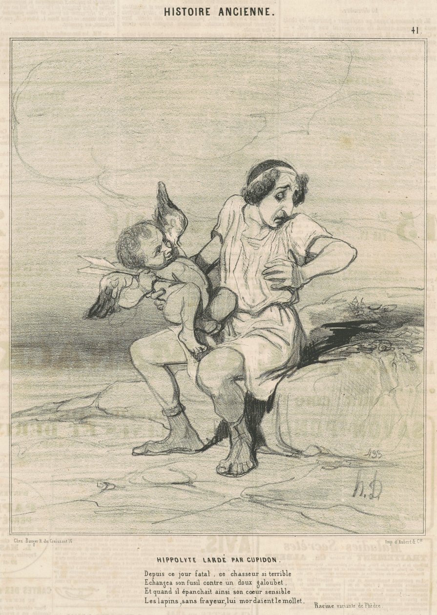 Hippolyt späckad av Amor av Honoré Daumier