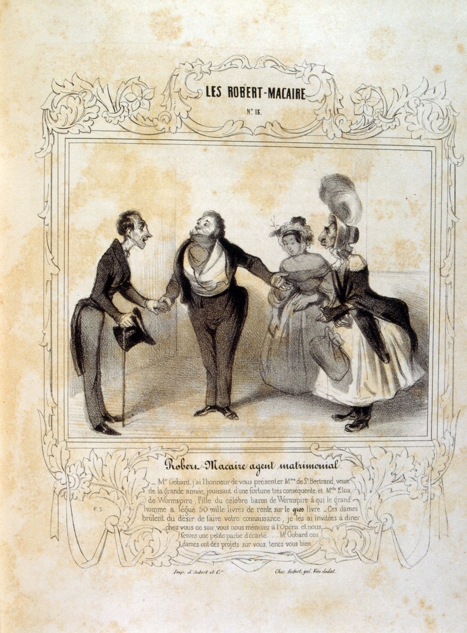 Idéer och legender Philipon under titeln Les Cent och Robert Macaire av Honoré Daumier