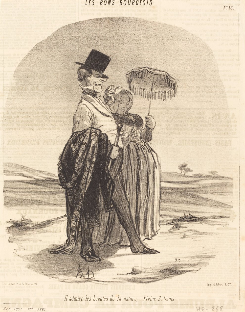 Han beundrar naturens skönhet - Plaine St. Denis av Honoré Daumier