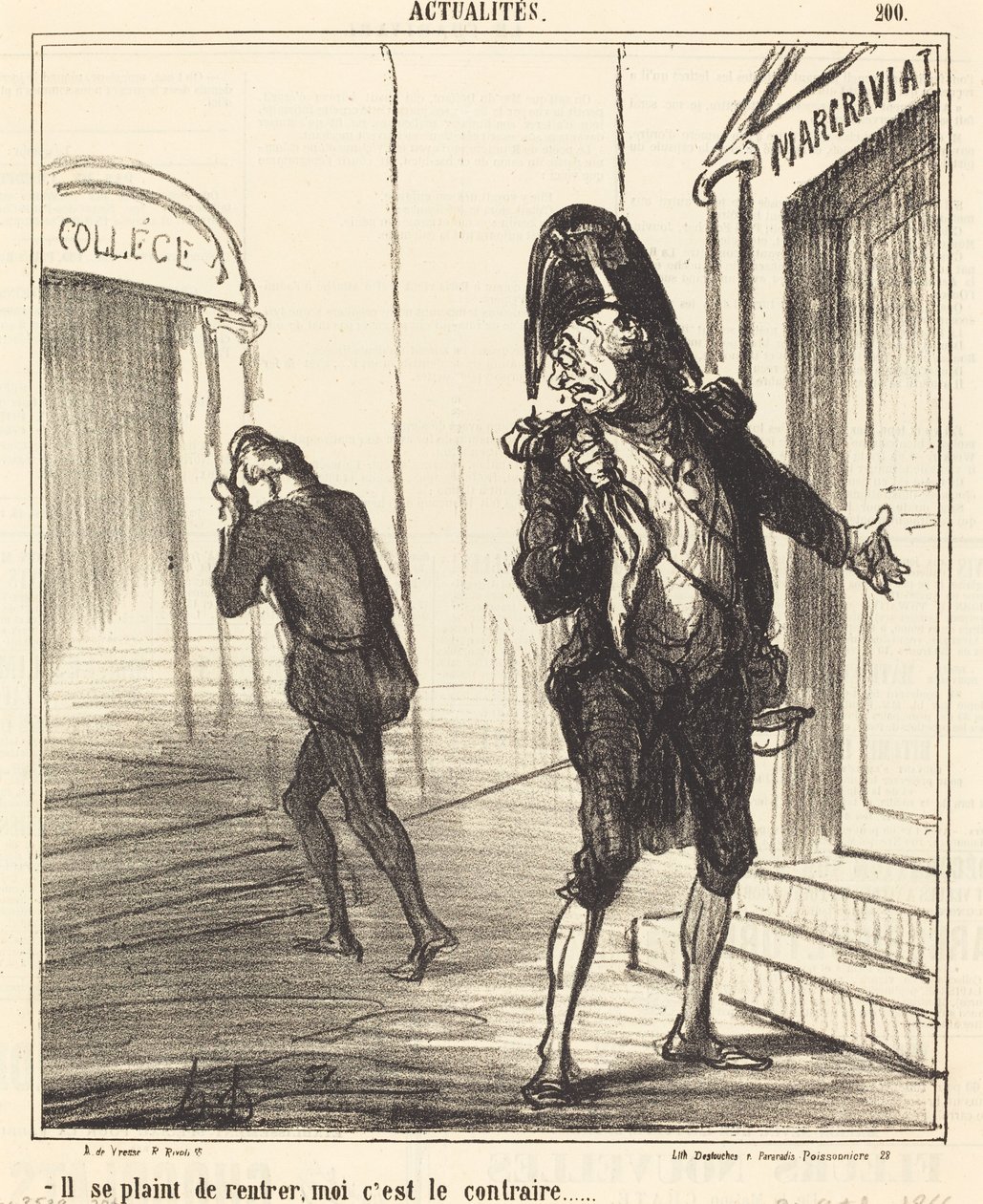 Han klagar på att komma hem... av Honoré Daumier