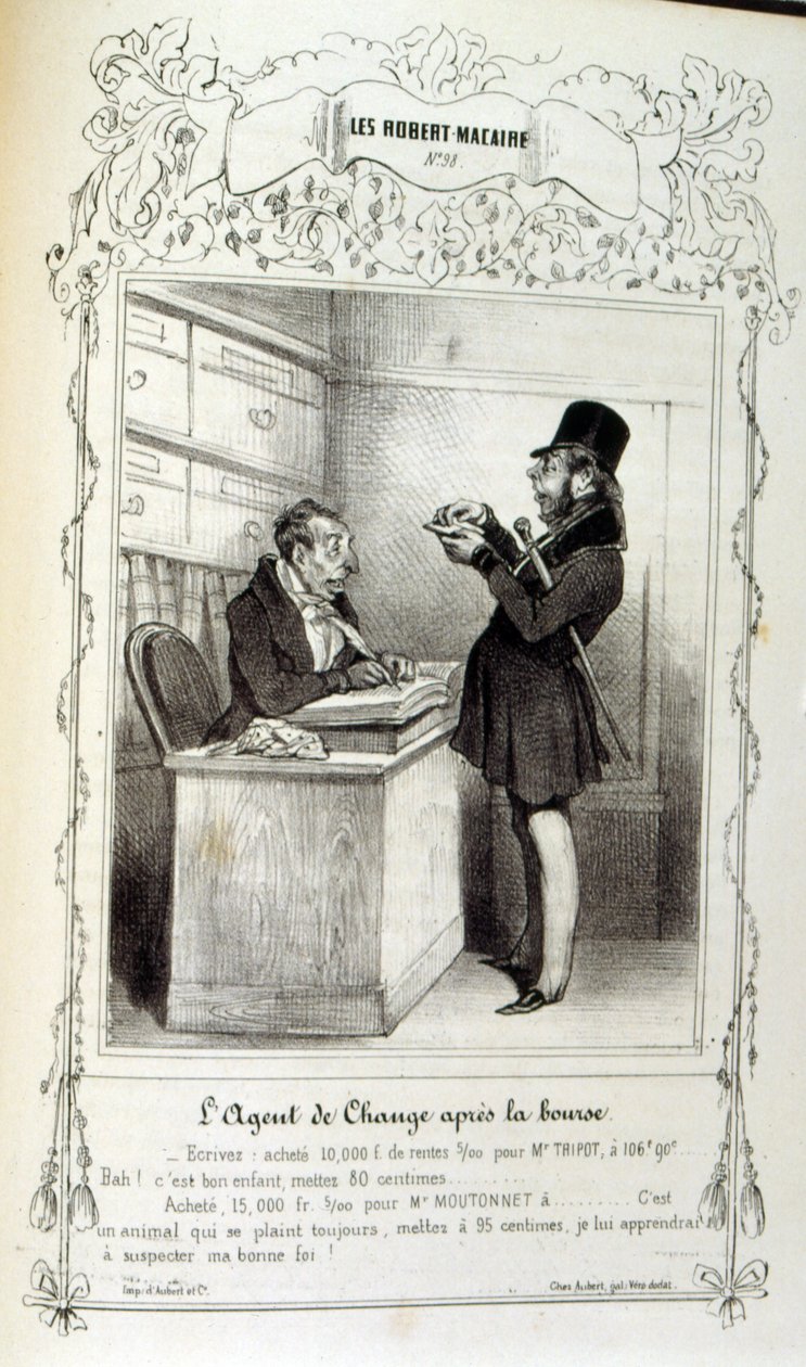 Illustration om idéer och legender Philipon, under titeln Les Cent och Robert Macaire av Honoré Daumier
