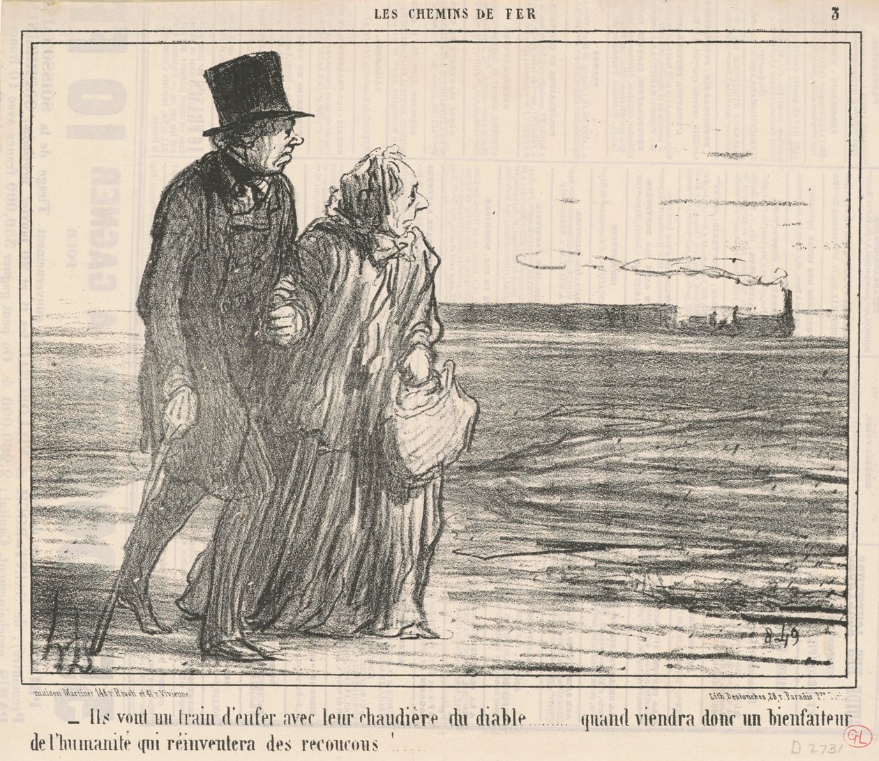 De går i rasande fart... av Honoré Daumier